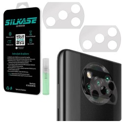 Set folii SILKASE pentru Xiaomi POCO X3 Pro NFC, 3 buc, protectie camera silicon, regenerabile, antibacteriene
