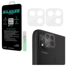 Set folii SILKASE pentru Xiaomi Redmi 9C NFC, 3 buc, protectie camera silicon, regenerabile, antibacteriene