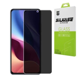 Folie sticla privacy SILKASE pentru Xiaomi Poco F3, FullGlue, FullCover, tempered glass 9H, negru