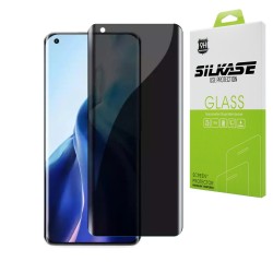 Folie sticla privacy UV SILKASE pentru Xiaomi Mi 11 Ultra, FullGlue, FullCover, tempered glass 9H, negru