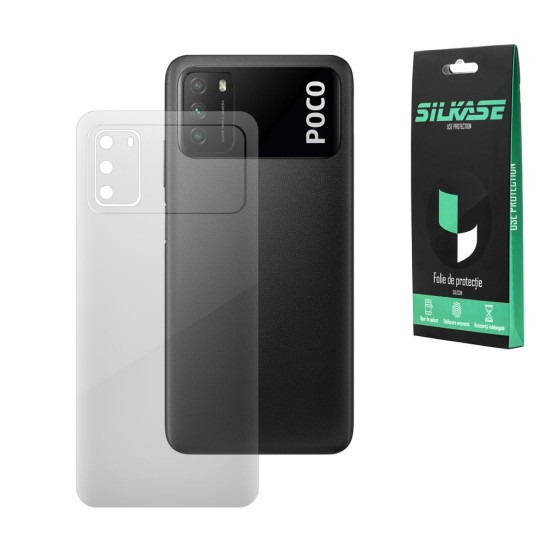 Folie spate silicon compatibila cu Xiaomi Poco M3, SILKASE, Gel TPU, antibacterian, regenerabila (Poco M3, F0278) by www.silkase.ro
