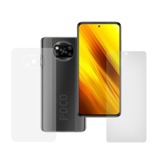 Set folii silicon pentru Xiaomi Poco X3 NFC, SILKASE, Gel TPU, antibacterian, regenerabila (SILKASE, Set Folii Lucioase) by www.silkase.ro Set folii silicon pentru Xiaomi Poco X3 NFC, SILKASE, Gel TPU, antibacterian, regenerabila (Poco X3 NFC, F0466) by www.silkase.ro
