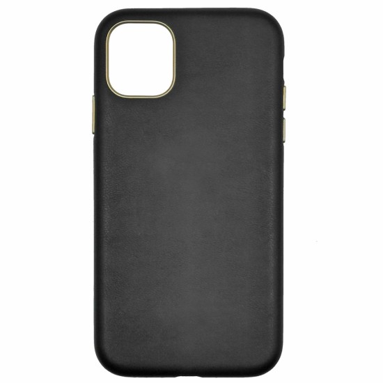 Husa piele SILKASE pentru Apple iPhone 11, piele naturala, protectie metalica, negru/auriu (SILKASE, iPhone 11) by www.silkase.ro Husa piele SILKASE pentru Apple iPhone 11, piele naturala, protectie metalica, negru/auriu (iPhone 11, H1210) by www.silkase.ro