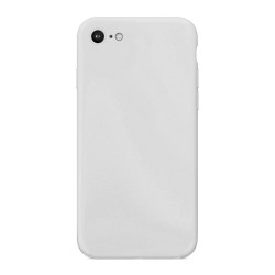 Husa SILKASE pentru iPhone SE 3 2022, Camera protection, culoare alba, soft silicone