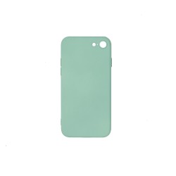 Husa SILKASE pentru iPhone SE 3 2022, Square, culoare turcoaz, soft silicone