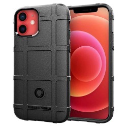 Husa SILKASE pentru Apple iPhone 12 Mini, Rugged shield, cauciuc negru Husa SILKASE pentru Apple iPhone 12 Mini, Rugged shield, cauciuc negru