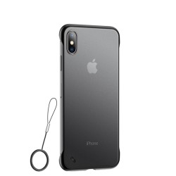 Husa FrameLess SILKASE pentru Apple iPhone X/XS, plastic slim, negru/transparent mat Husa FrameLess SILKASE pentru Apple iPhone X/XS, plastic slim, negru/transparent mat