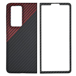 Husa fibra de carbon SILKASE pentru Huawei Mate X2, aramid kevlar, negru/rosu Husa fibra de carbon SILKASE pentru Huawei Mate X2, aramid kevlar, negru/rosu