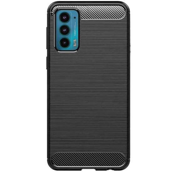 Husa SILKASE pentru Motorola Edge 20, silicon carbon, culoare negru (Edge 20, H1221) by www.silkase.ro