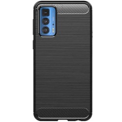 Husa SILKASE pentru Motorola Edge 20 Pro, silicon carbon, culoare negru