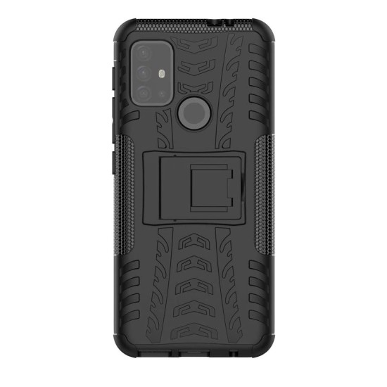 Husa SILKASE pentru Motorola G30, Armor Stand, plastic/cauciuc, negru (Moto G30, H1322) by www.silkase.ro