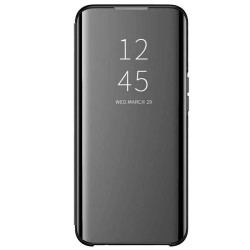 Husa flip SILKASE pentru Samsung A32, clear view, negru