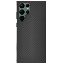 Husa fibra de carbon SILKASE pentru Samsung S22 Ultra, aramid kevlar, negru mat Husa fibra de carbon SILKASE pentru Samsung S22 Ultra, aramid kevlar, negru mat