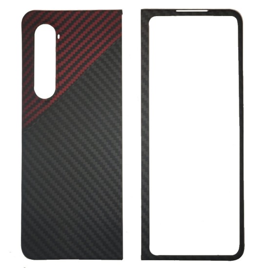 Husa fibra de carbon SILKASE pentru Samsung Z Fold 3, aramid kevlar, negru/rosu (SILKASE, Telefoane Samsung) by www.silkase.ro Husa fibra de carbon SILKASE pentru Samsung Z Fold 3, aramid kevlar, negru/rosu (Telefoane Samsung, H1398) by www.silkase.ro