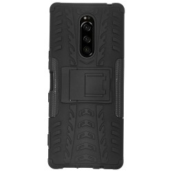 Husa SILKASE pentru Sony Xperia 1 I, Armor Stand, plastic/cauciuc, negru
