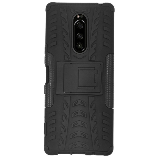 Husa SILKASE pentru Sony Xperia 1 I, Armor Stand, plastic/cauciuc, negru (SILKASE, Xperia 1) by www.silkase.ro Husa SILKASE pentru Sony Xperia 1 I, Armor Stand, plastic/cauciuc, negru (Xperia 1, H1036) by www.silkase.ro
