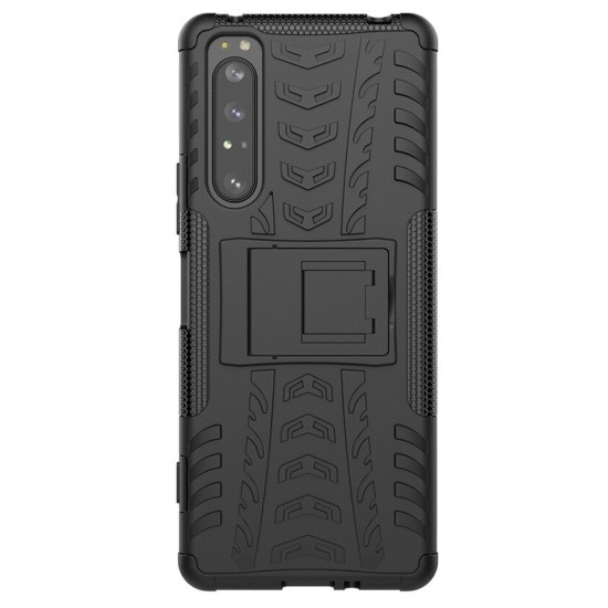 Husa SILKASE pentru Sony Xperia 1 II, Armor Stand, plastic/cauciuc, negru (Xperia 20, H1037) by www.silkase.ro