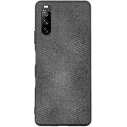 Husa SILKASE pentru Sony Xperia 10 III, fabric, culoare gri Husa SILKASE pentru Sony Xperia 10 III, fabric, culoare gri