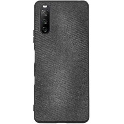 Husa SILKASE pentru Sony Xperia 10 III, fabric, culoare negru Husa SILKASE pentru Sony Xperia 10 III, fabric, culoare negru