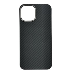 Husa fibra de carbon SILKASE pentru Apple iPhone 13, camera metalica, negru mat Husa fibra de carbon SILKASE pentru Apple iPhone 13, camera metalica, negru mat