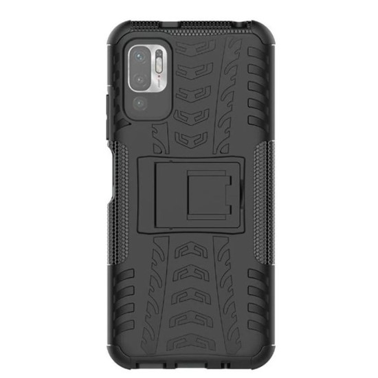 Husa SILKASE pentru Xiaomi Redmi 10, Armor Stand, plastic/cauciuc, negru (Redmi 10, H1319) by www.silkase.ro