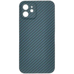 Husa fibra carbon SILKASE pentru iPhone 12, protectie camera, aramid kevlar, pacific blue Husa fibra carbon SILKASE pentru iPhone 12, protectie camera, aramid kevlar, pacific blue