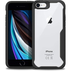 Husa SILKASE pentru iPhone SE 3 2022, AntiGravity, culoare transparent / negru