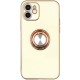 Husa SILKASE pentru iPhone 12, protectie camera, silicon alb/auriu (iPhone 12 Pro, H1105) by www.silkase.ro