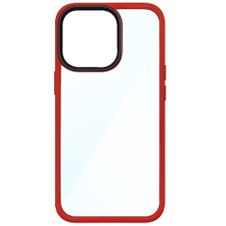 Husa SILKASE pentru Apple iPhone 13 Pro, plastic/cauciuc, transparent/rosu Husa SILKASE pentru Apple iPhone 13 Pro, plastic/cauciuc, transparent/rosu