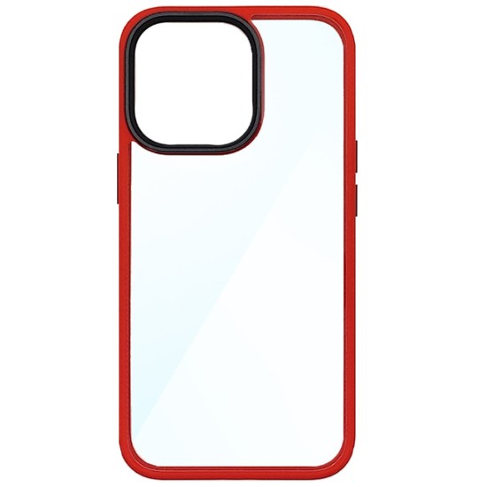 Husa SILKASE pentru Apple iPhone 13 Pro, plastic/cauciuc, transparent/rosu (SILKASE, iPhone 13 Pro) by www.silkase.ro Husa SILKASE pentru Apple iPhone 13 Pro, plastic/cauciuc, transparent/rosu (iPhone 13 Pro, H1472) by www.silkase.ro