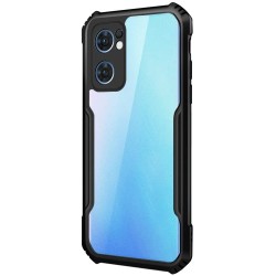 Husa SILKASE pentru Oppo Reno 7/8 Lite, camera protection, AntiGravity, AntiShock, negru/transparent