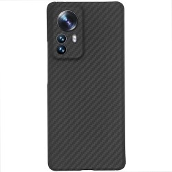 Husa fibra de carbon SILKASE pentru Xiaomi 12 Pro, aramid kevlar, negru mat Husa fibra de carbon SILKASE pentru Xiaomi 12 Pro, aramid kevlar, negru mat