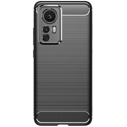 Husa SILKASE pentru Xiaomi 12, silicon carbon, culoare negru