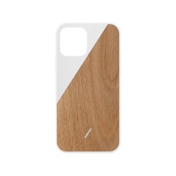 Husa Native Union Clic Wooden pentru Apple iPhone 12 Mini, alb