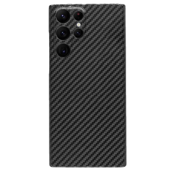 Husa fibra de carbon SILKASE pentru Samsung S22 Ultra, protectie camera, aramid kevlar, negru lucios (Telefoane Samsung, H1499) by www.silkase.ro