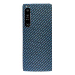 Husa fibra de carbon SILKASE pentru Sony Xperia 1 IV, aramid kevlar, albastru Husa fibra de carbon SILKASE pentru Sony Xperia 1 IV, aramid kevlar, albastru