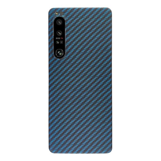 Husa fibra de carbon SILKASE pentru Sony Xperia 1 IV, aramid kevlar, albastru (Xperia 1 IV, H1508) by www.silkase.ro