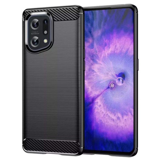 Husa SILKASE pentru Oppo Find X5 Pro, silicon carbon, culoare negru (Find X5 Pro, H1485) by www.silkase.ro