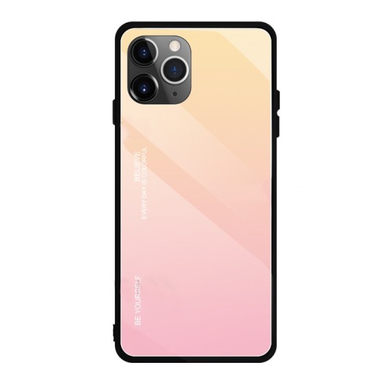 Husa iPhone 11 Pro, SILKASE Glass, tempered glass, sticla, Roz (iPhone 11 Pro, H0131) by www.silkase.ro