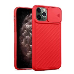 Husa pentru iPhone 11 Pro, SILKASE, camera privacy protection, silicon, culoare rosu Husa pentru iPhone 11 Pro, SILKASE, camera privacy protection, silicon, culoare rosu