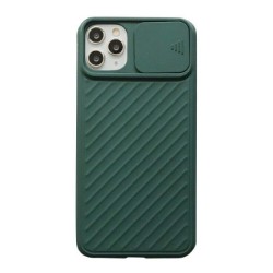 Husa  pentru iPhone 11 Pro, SILKASE, camera privacy protection, silicon, culoare verde
