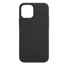 Husa piele compatibila cu Apple iPhone 12 Pro Max, SILKASE, culoare negru