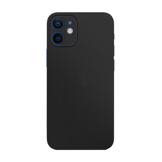 Husa 0.3mm Apple iPhone 12 Mini, SILKASE, subtire, culoare negru, plastic mat (iPhone 12 Mini, H0017) by www.silkase.ro