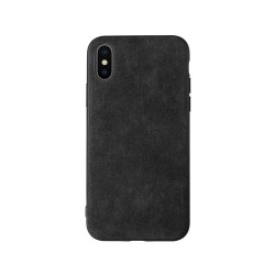Husa SLR iPhone X, XS, subtire, alcantara negru Husa SLR iPhone X, XS, subtire, alcantara negru