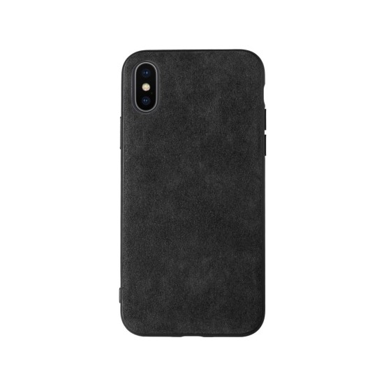 Husa SLR iPhone X, XS, subtire, alcantara negru (iPhone X, H0457) by www.silkase.ro