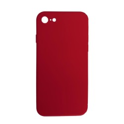 Husa compatibila cu iPhone SE 2020 , SILKASE, square, culoare rosu, soft silicone