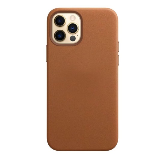Husa piele compatibila cu Apple iPhone 12 / 12 Pro, SILKASE, culoare maro (iPhone 12, H0577) by www.silkase.ro