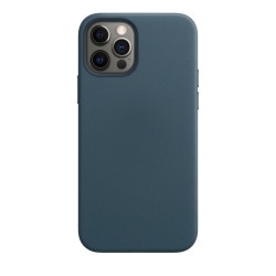 Husa piele compatibila cu Apple iPhone 12 / 12 Pro, SILKASE, culoare albastru Husa piele compatibila cu Apple iPhone 12 / 12 Pro, SILKASE, culoare albastru