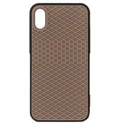 Husa waffle SILKASE pentru Apple iPhone XS Max, cauciuc, culoare negru/maro