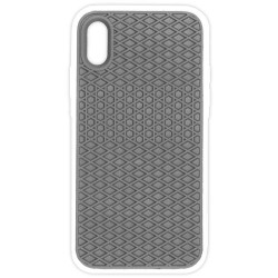 Husa waffle SILKASE pentru Apple iPhone XS Max, cauciuc, culoare alb/negru
